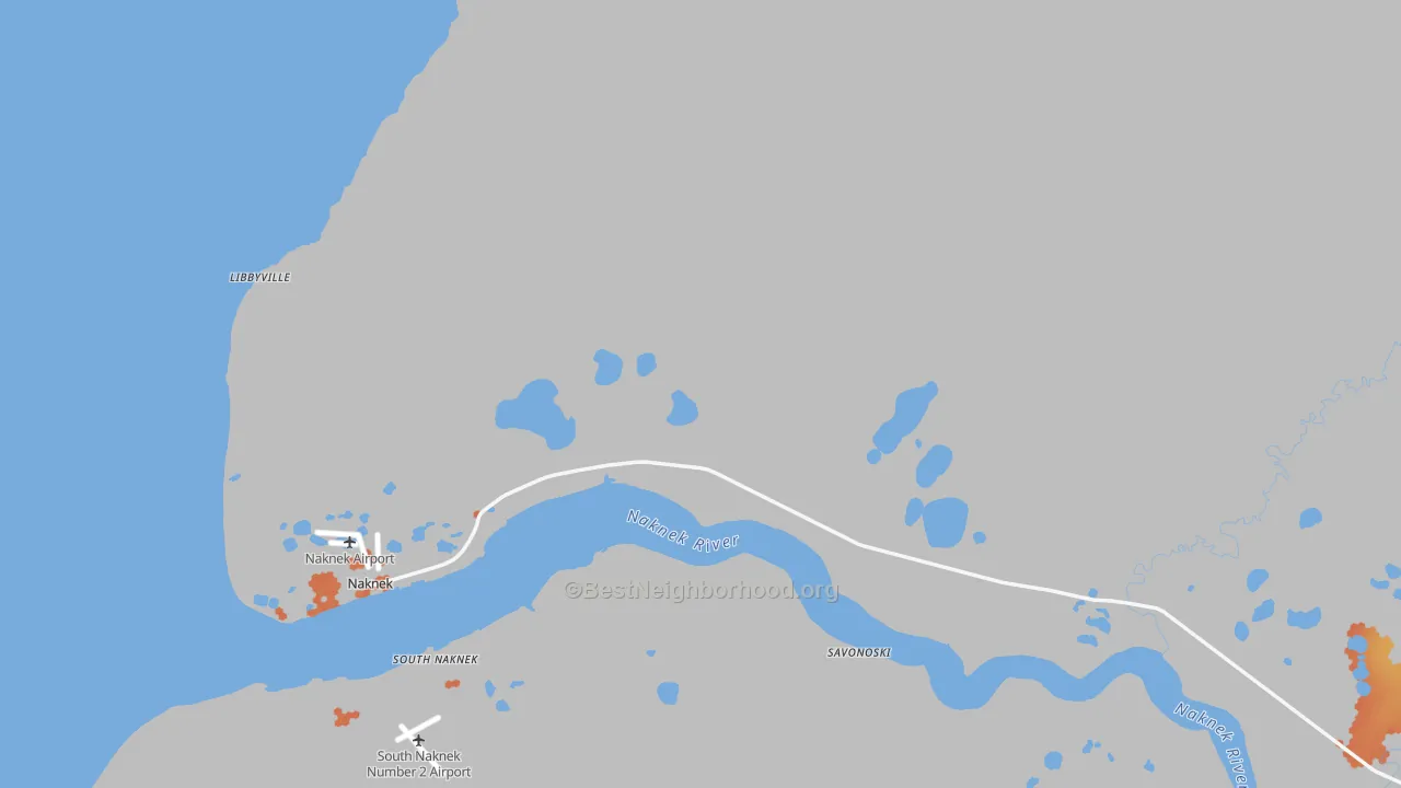 Bike Grade map of Naknek, AK