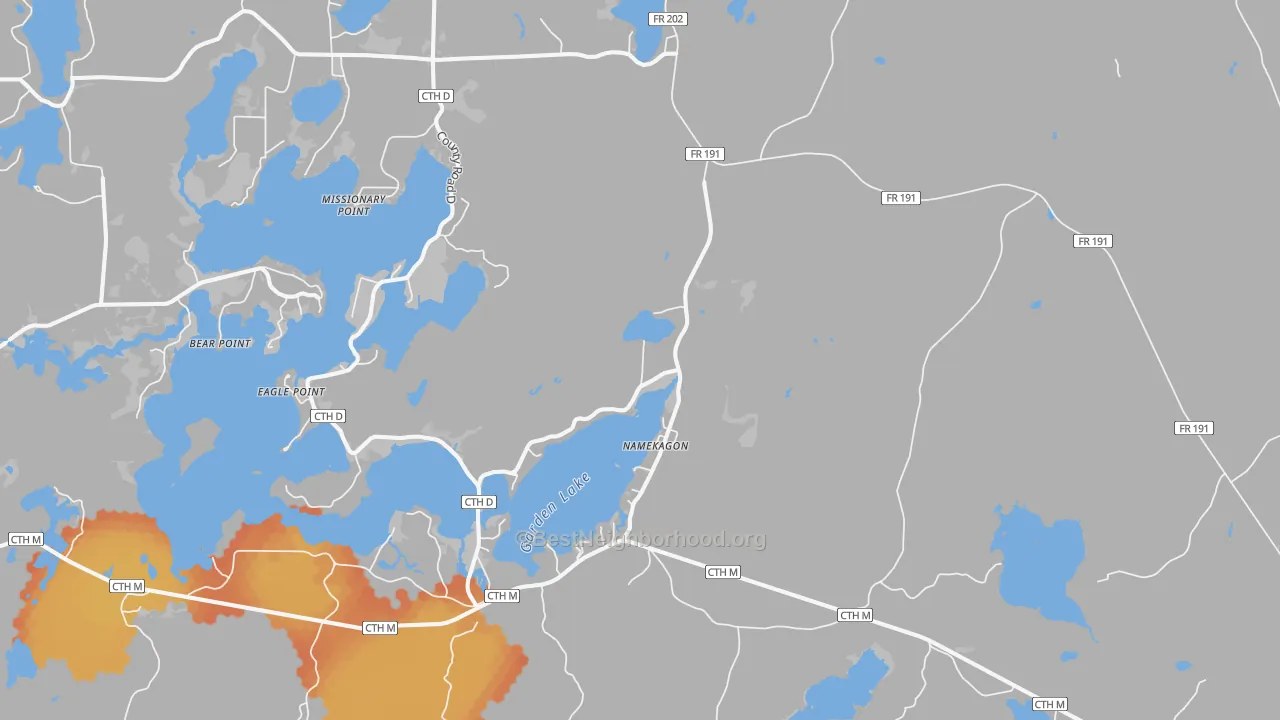 Bike Grade map of Namekagon, WI