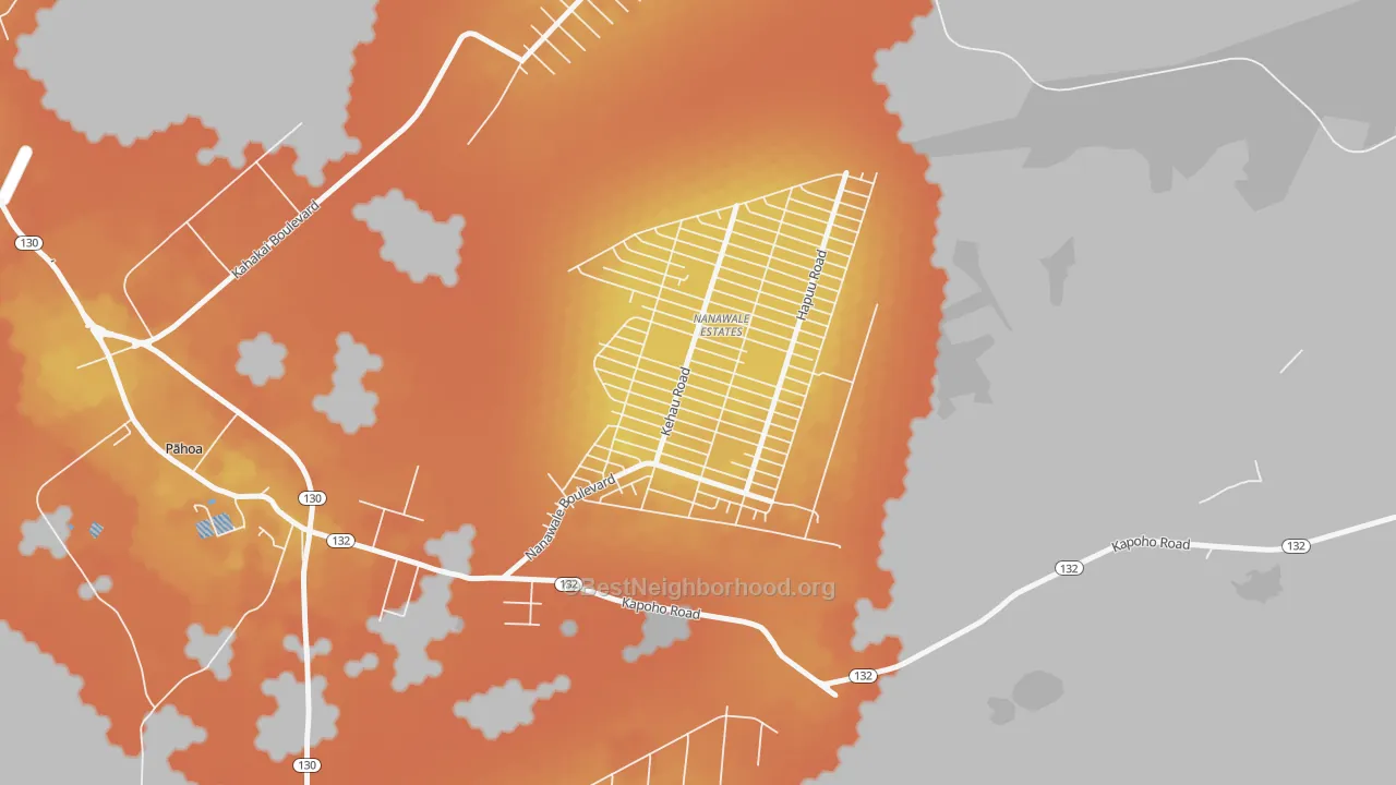 Bike Grade map of Nanawale Estates, HI