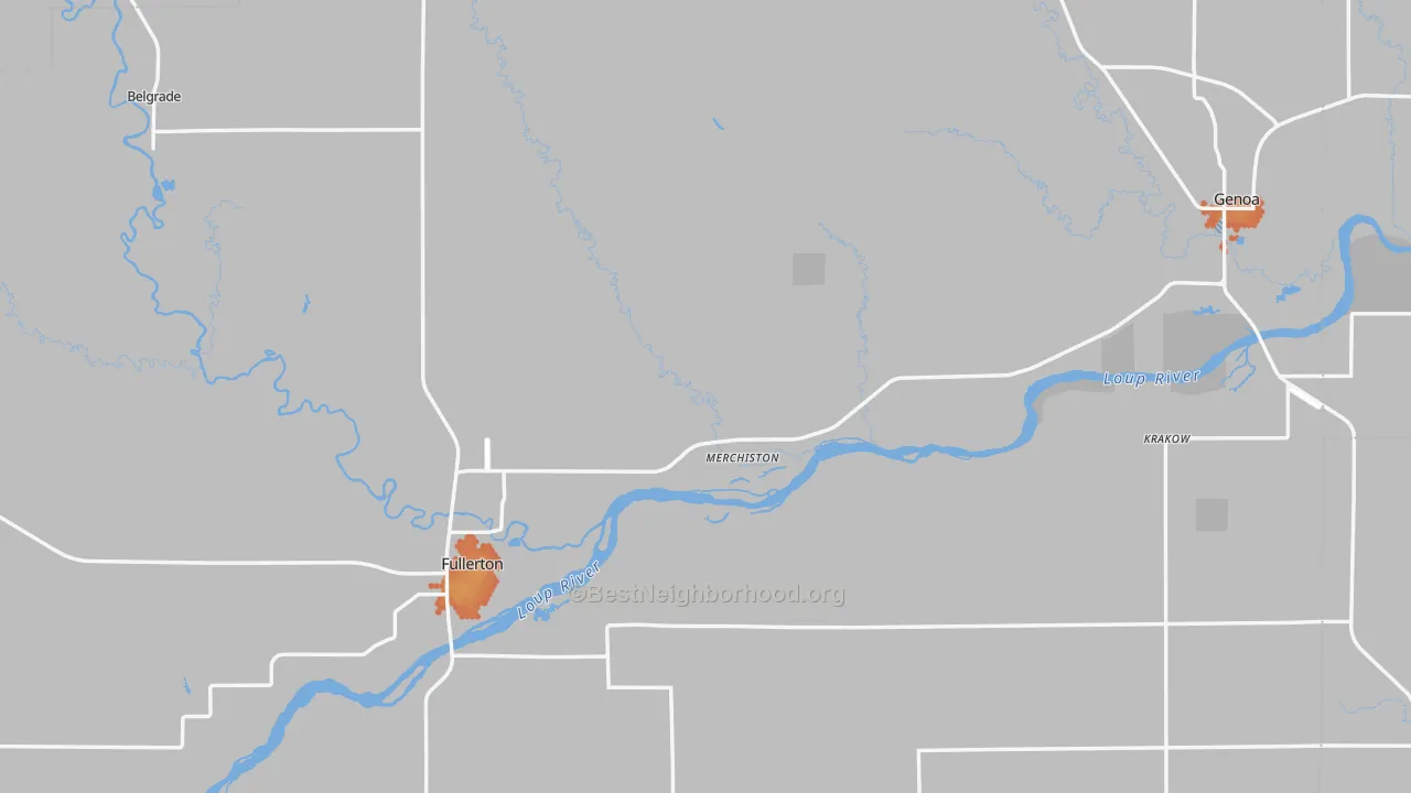 Bike Grade map of Nance County, NE