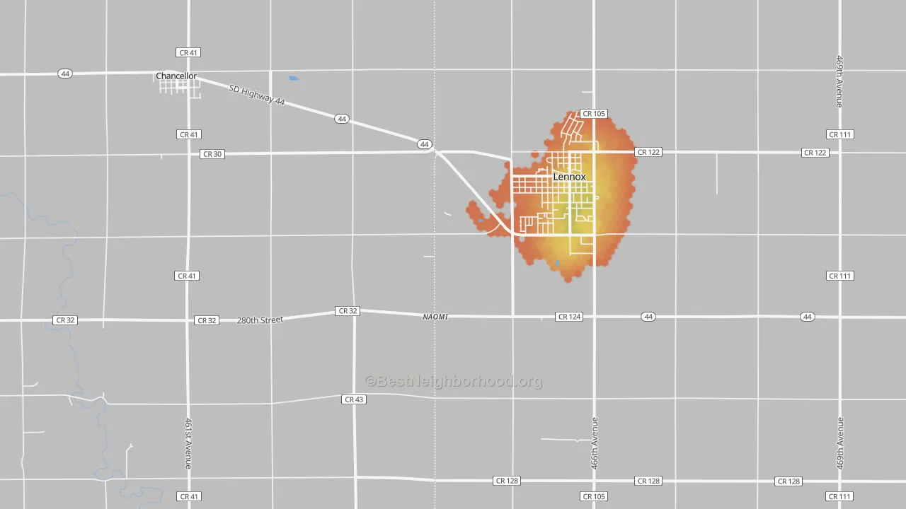 Bike Grade map of Naomi, SD
