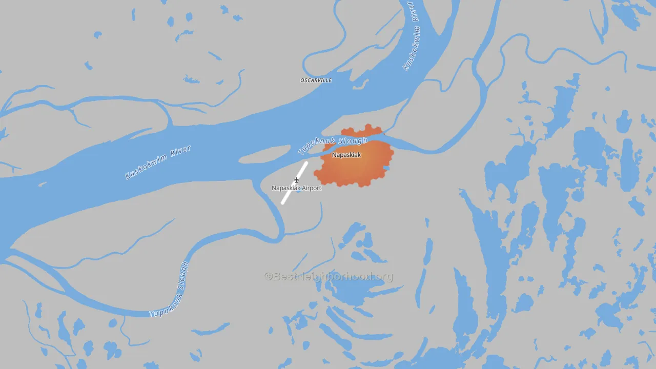 Bike Grade map of Napaskiak, AK