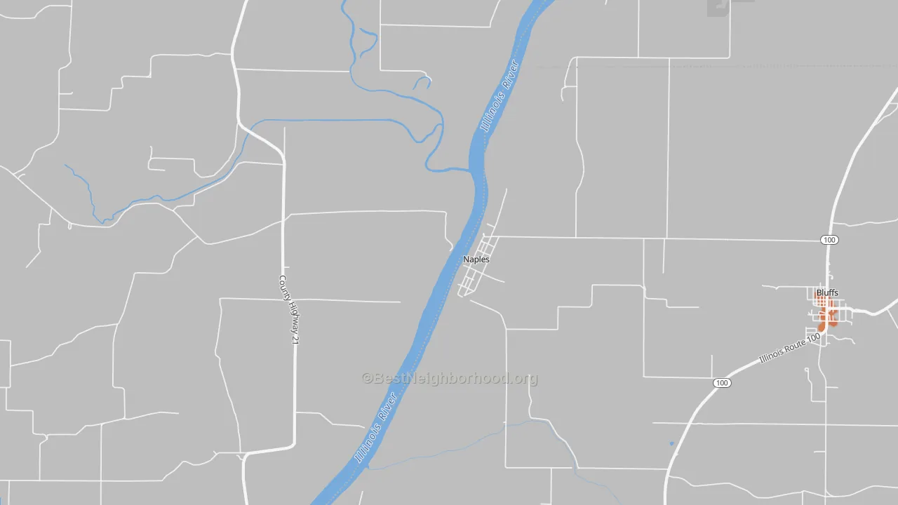 Bike Grade map of Naples, IL