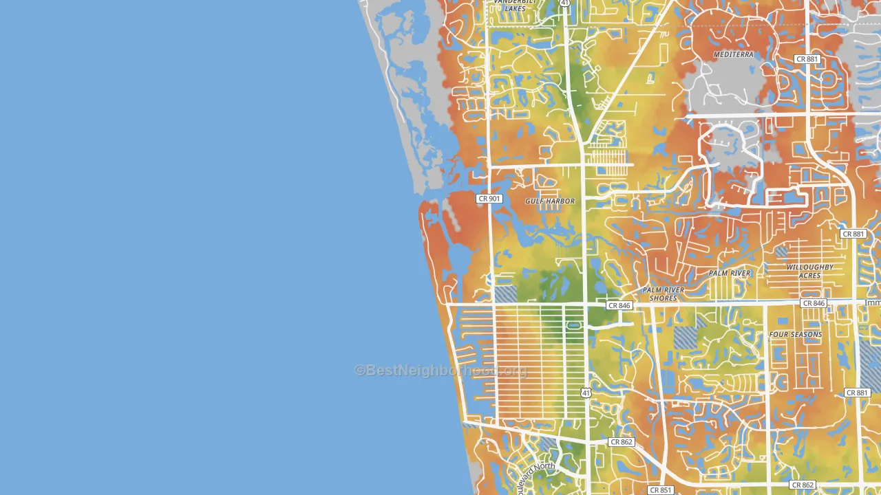 Bike Grade map of Naples Park, FL