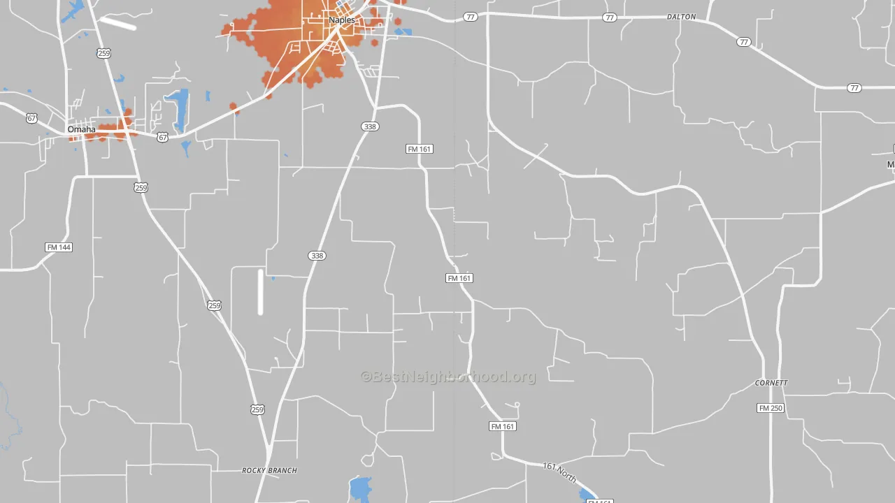 Bike Grade map of Naples, TX