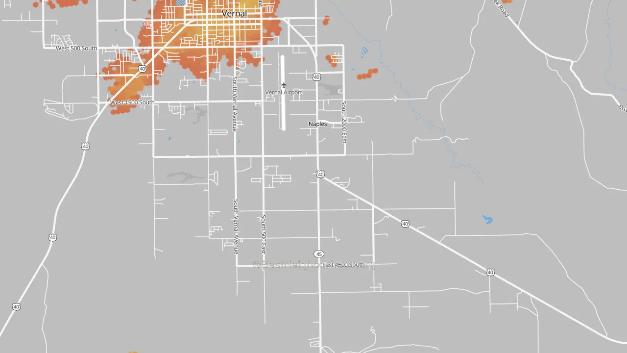 Bike Grade map of Naples, UT