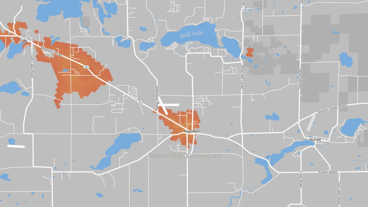 Bike Grade map of Napoleon, MI