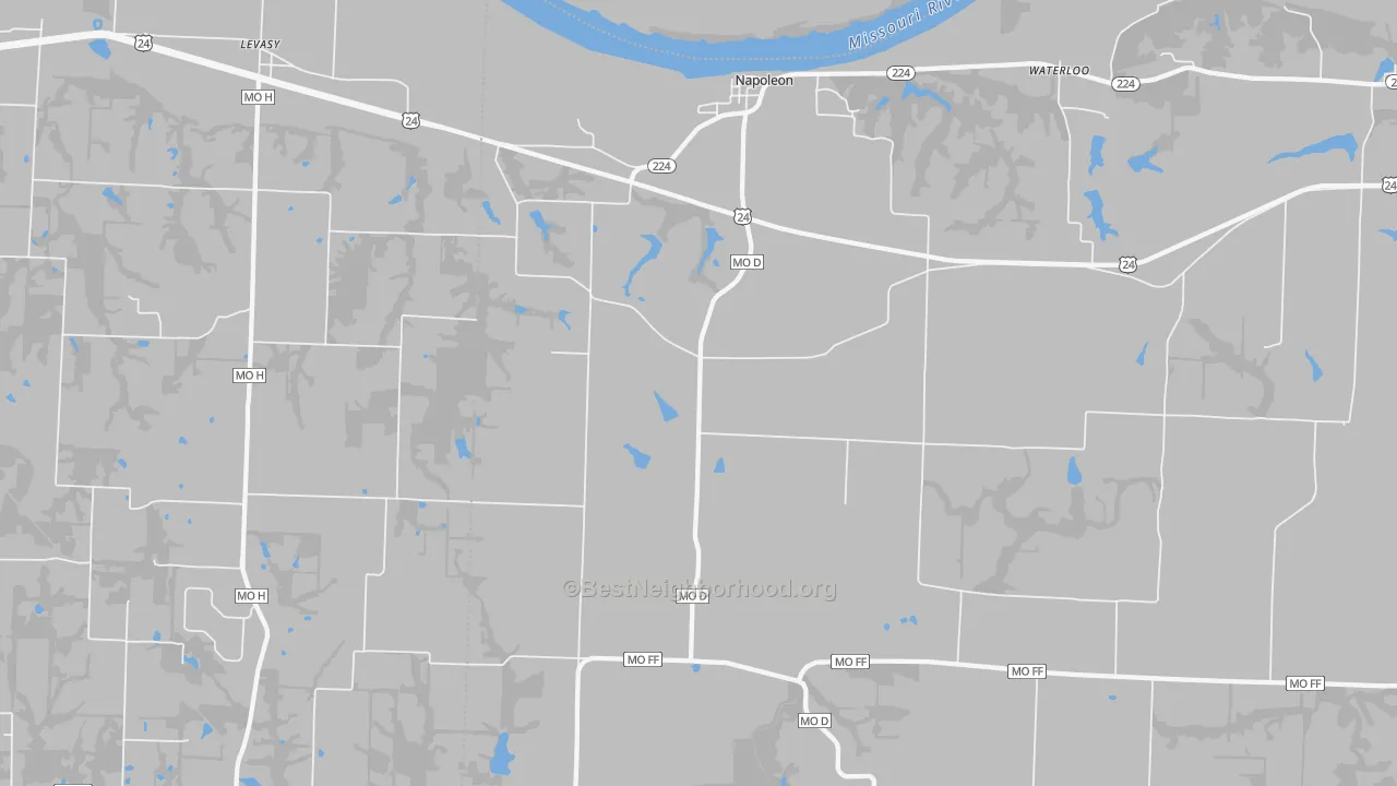 Bike Grade map of Napoleon, MO