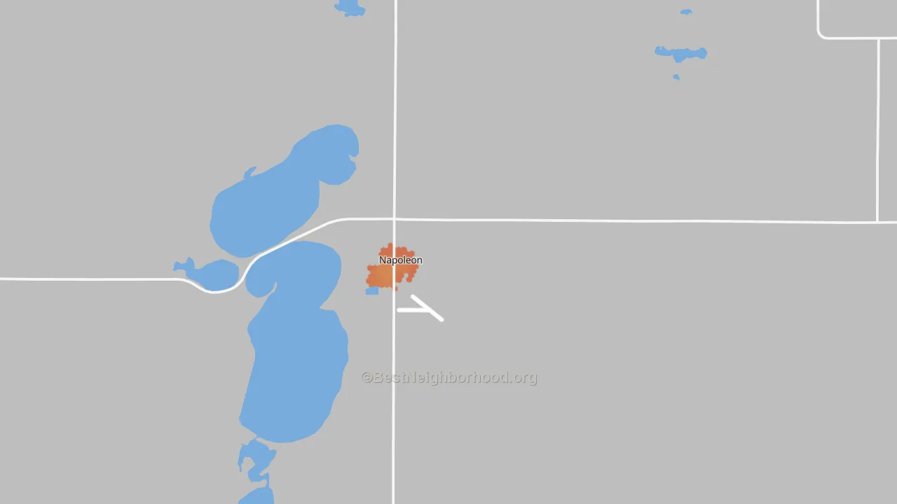 Bike Grade map of Napoleon, ND