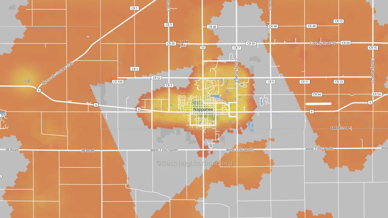 Bike Grade map of Nappanee, IN