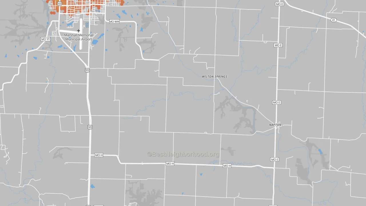 Bike Grade map of Napton, MO