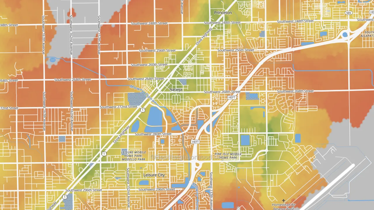 Bike Grade map of Naranja, FL