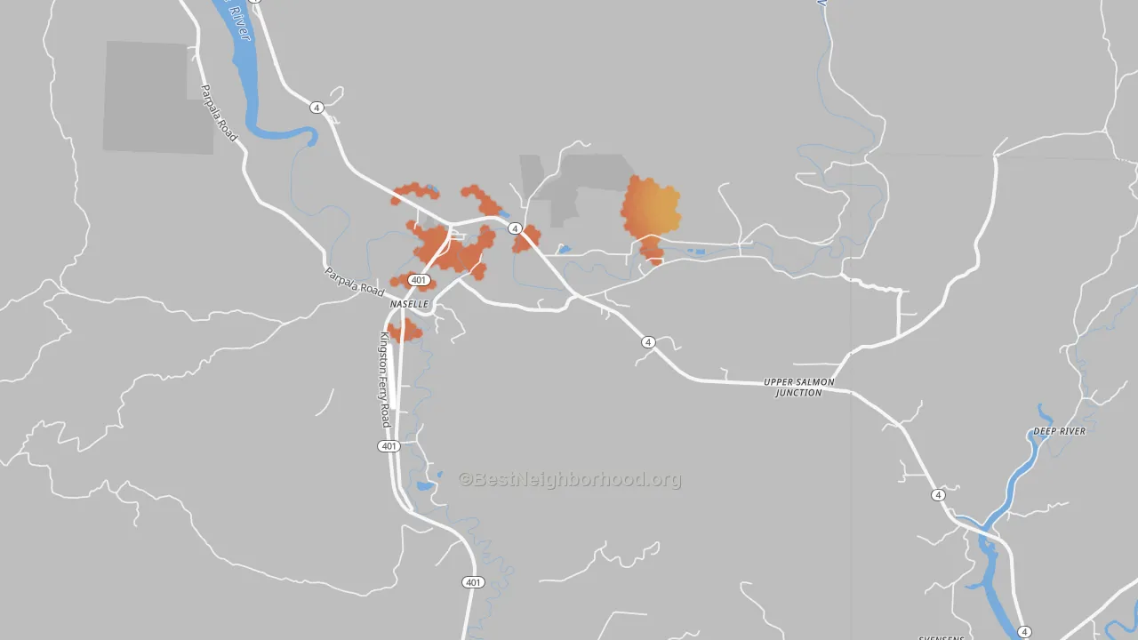 Bike Grade map of Naselle, WA