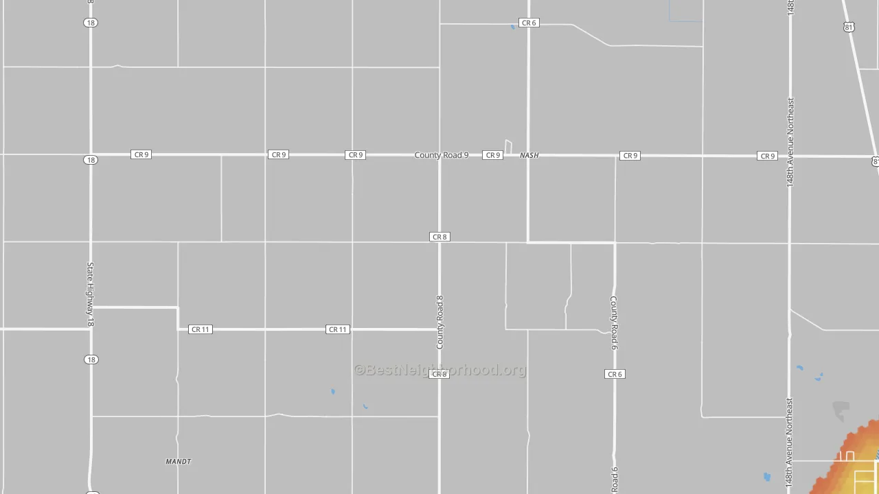 Bike Grade map of Nash, ND