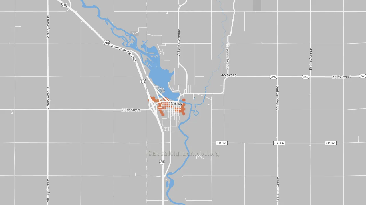 Bike Grade map of Nashua, IA
