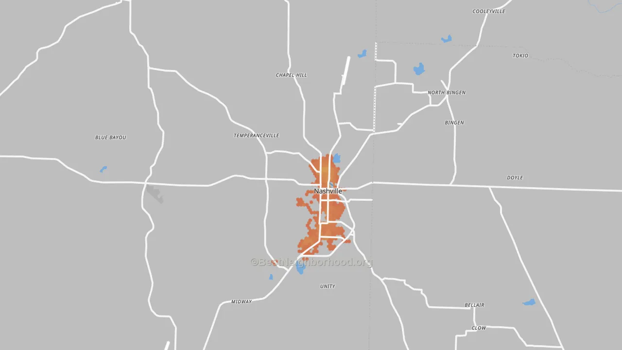 Bike Grade map of Nashville, AR