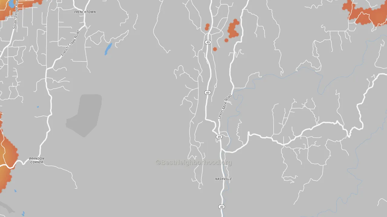 Bike Grade map of Nashville, CA