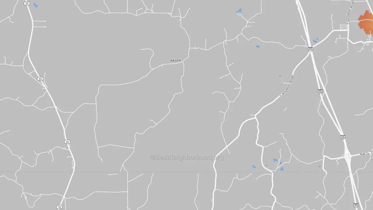 Bike Grade map of Nason, MS