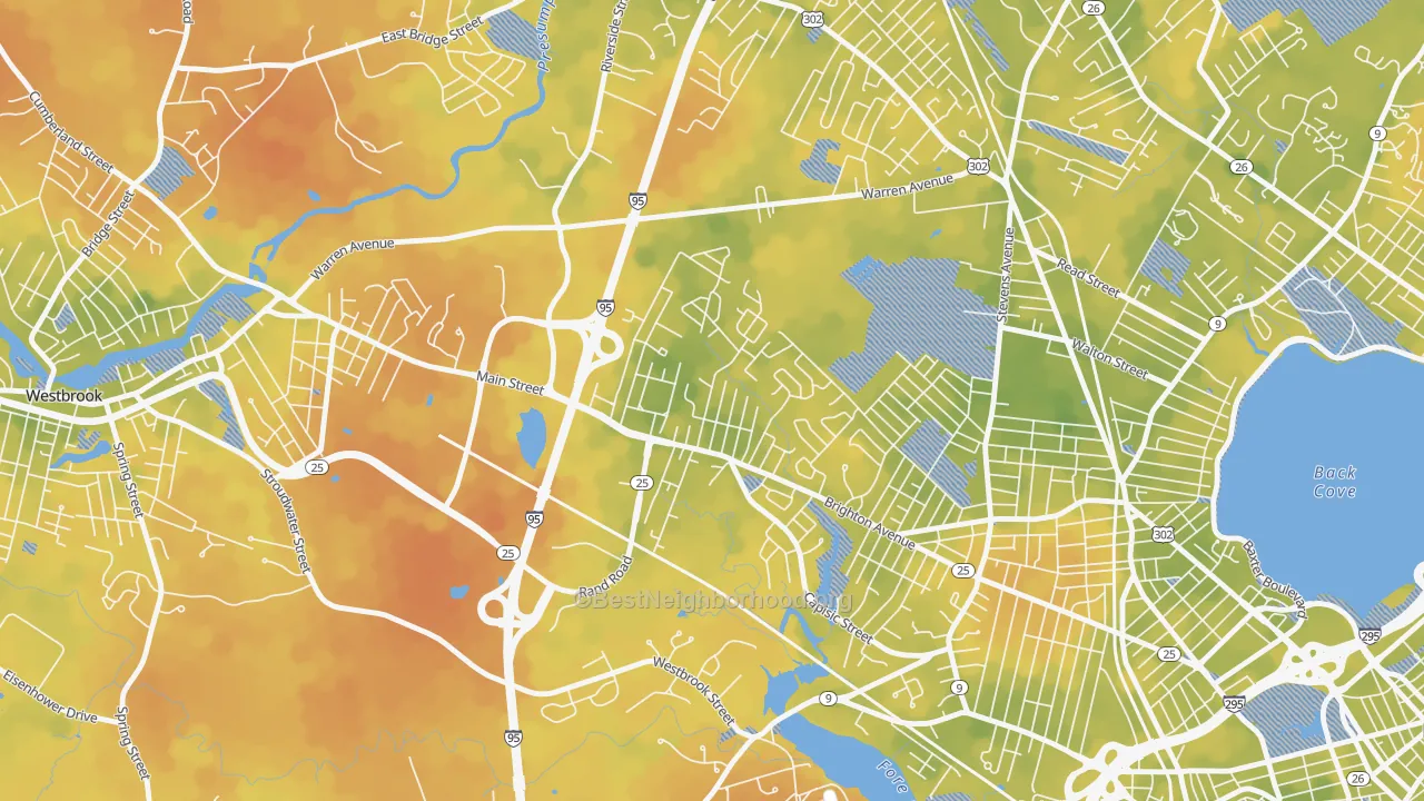 Bike Grade map of Nasons Corner, Portland, ME