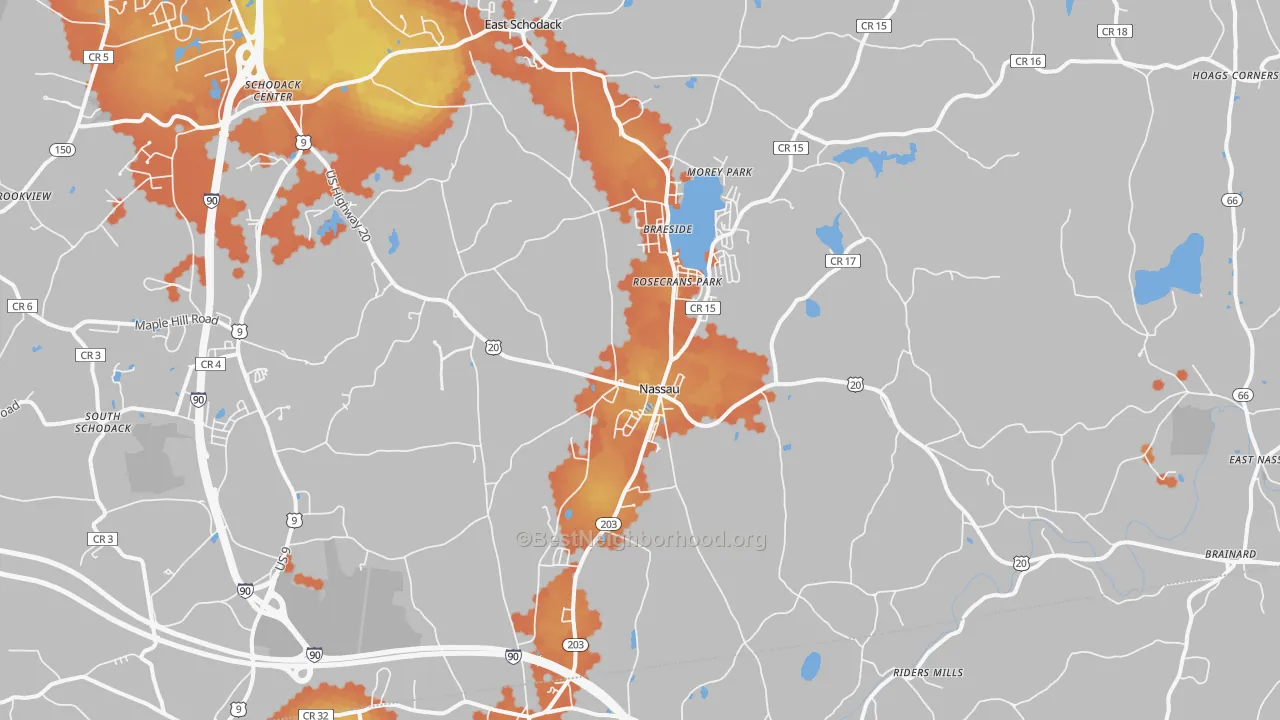 Bike Grade map of Nassau, NY