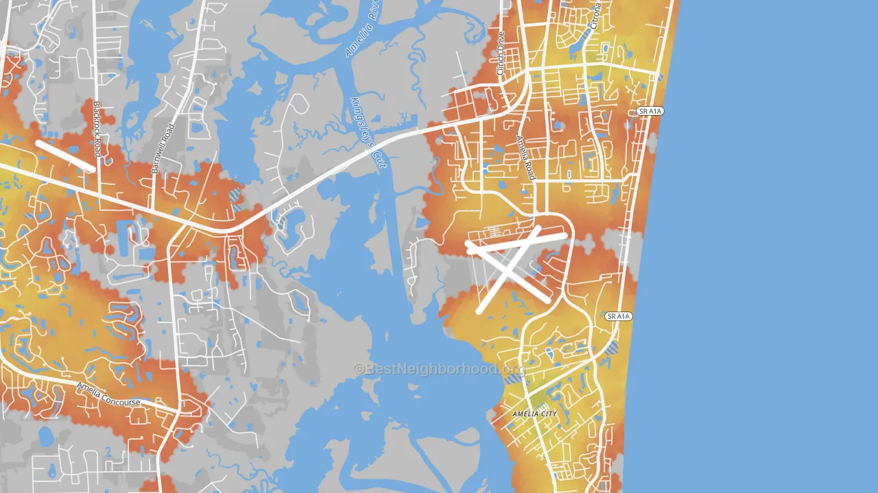 Bike Grade map of Nassau Village, FL