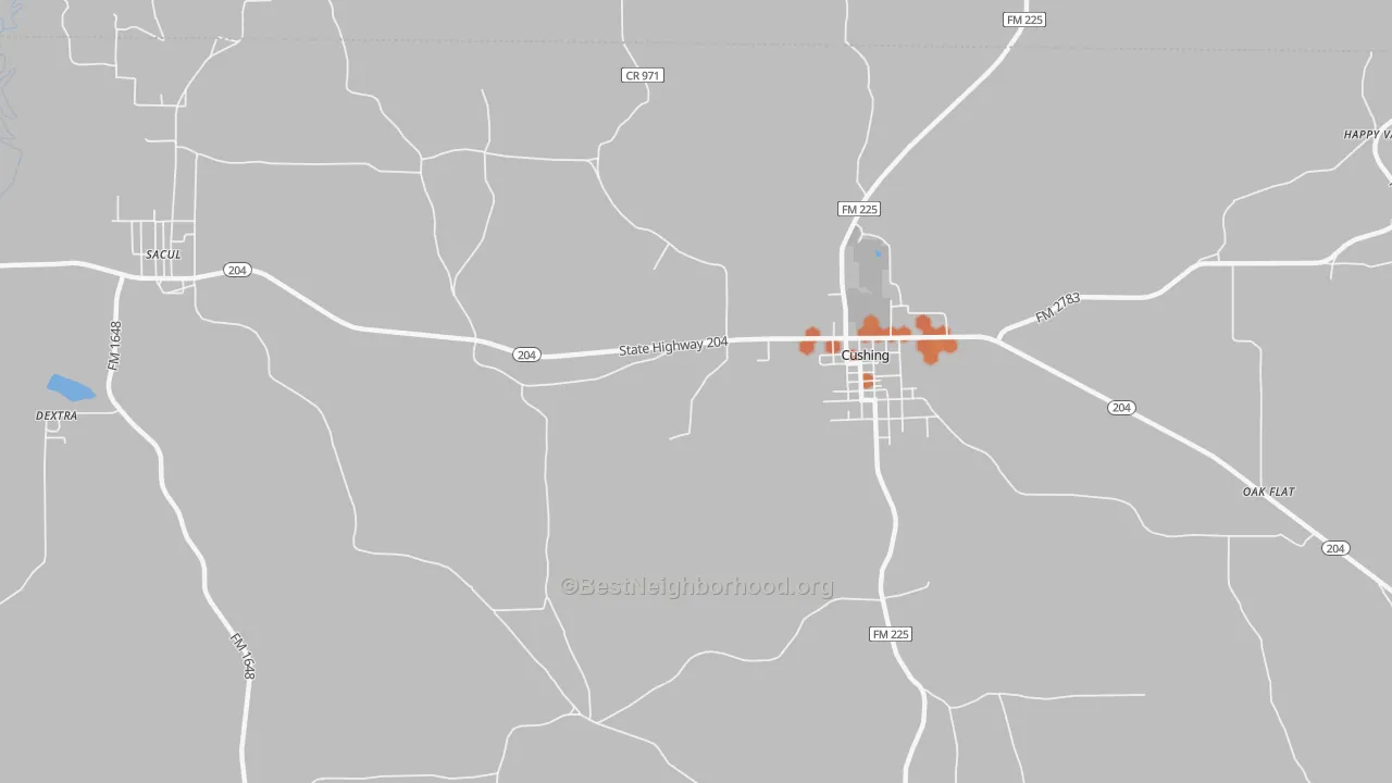 Bike Grade map of Nat, TX