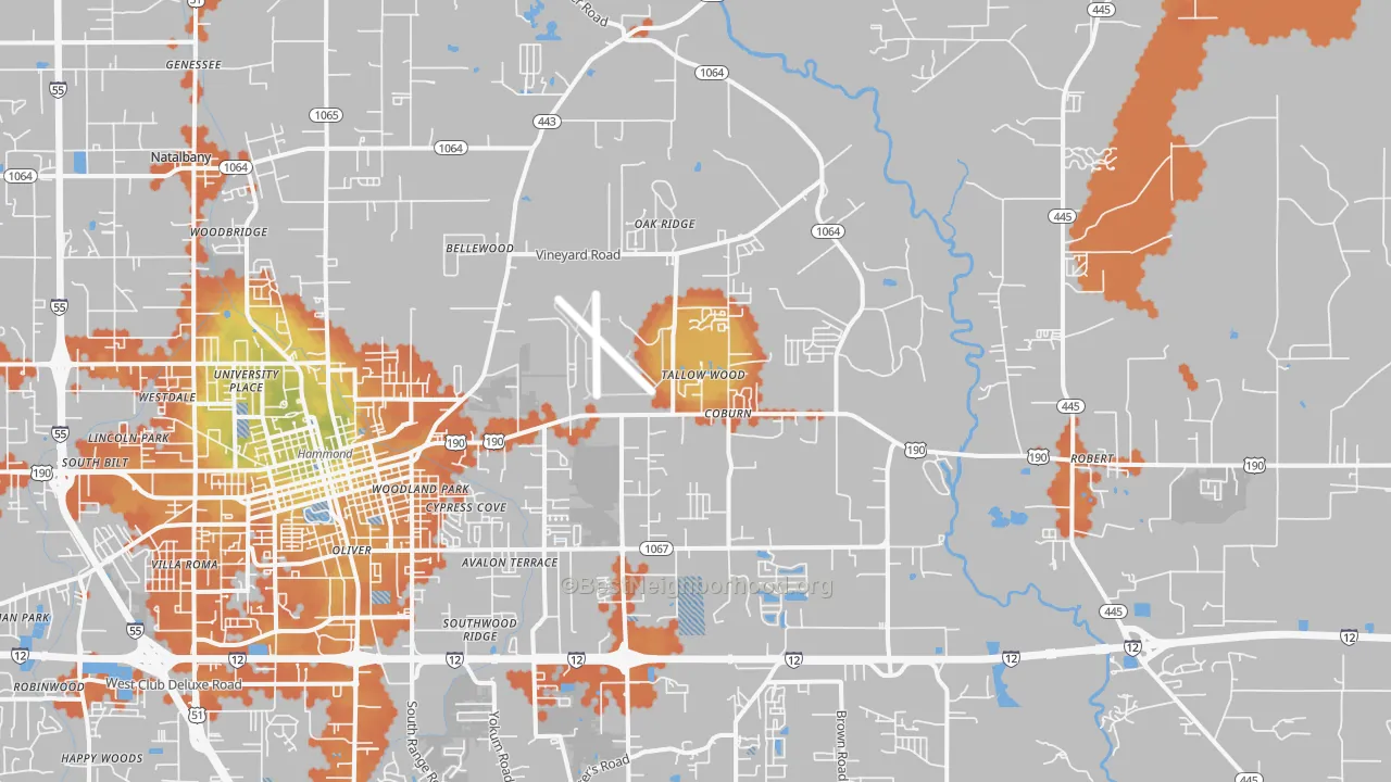 Bike Grade map of Natalbany, LA