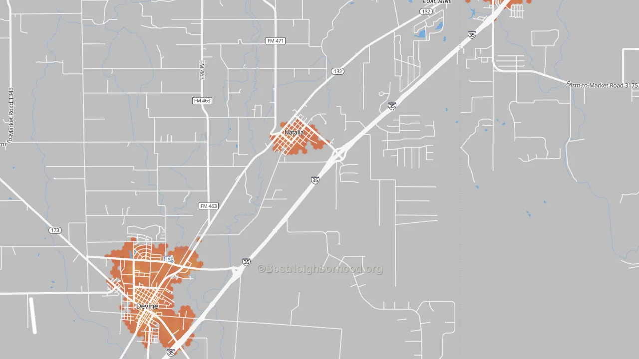 Bike Grade map of Natalia, TX