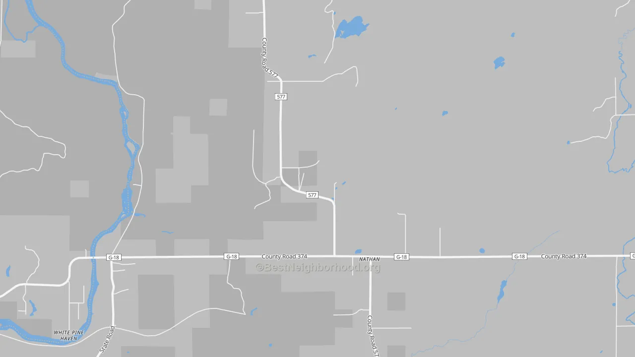 Bike Grade map of Nathan, MI