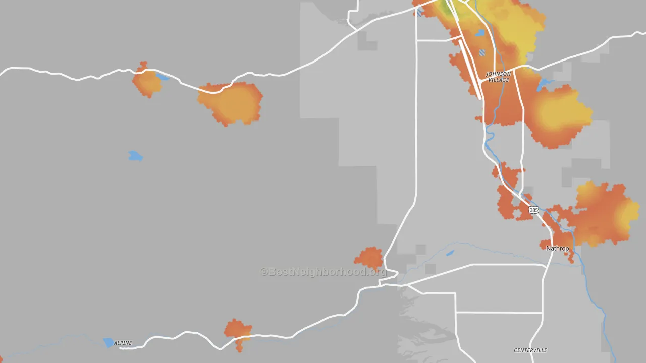 Bike Grade map of Nathrop, CO
