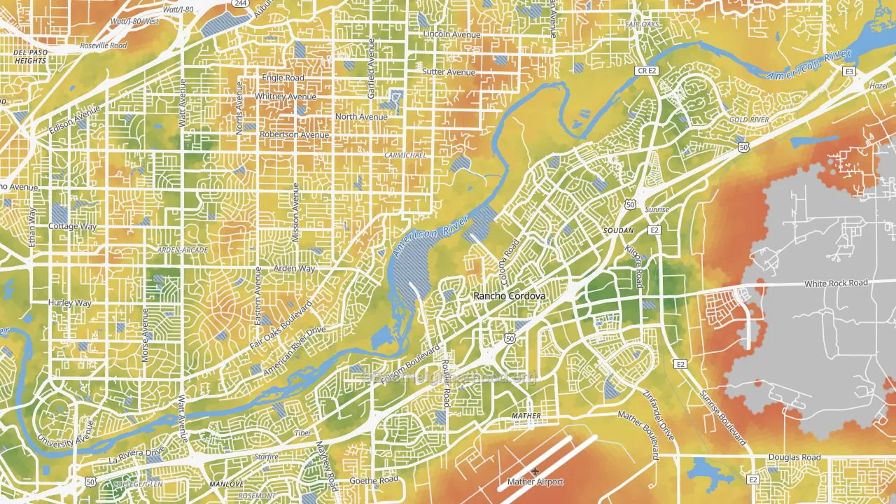 Bike Grade map of Natomas Corporate Center, Sacramento, CA