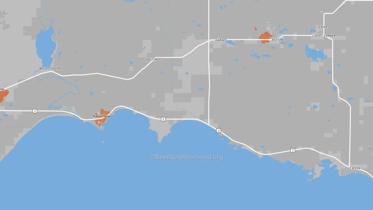 Bike Grade map of Naubinway, MI