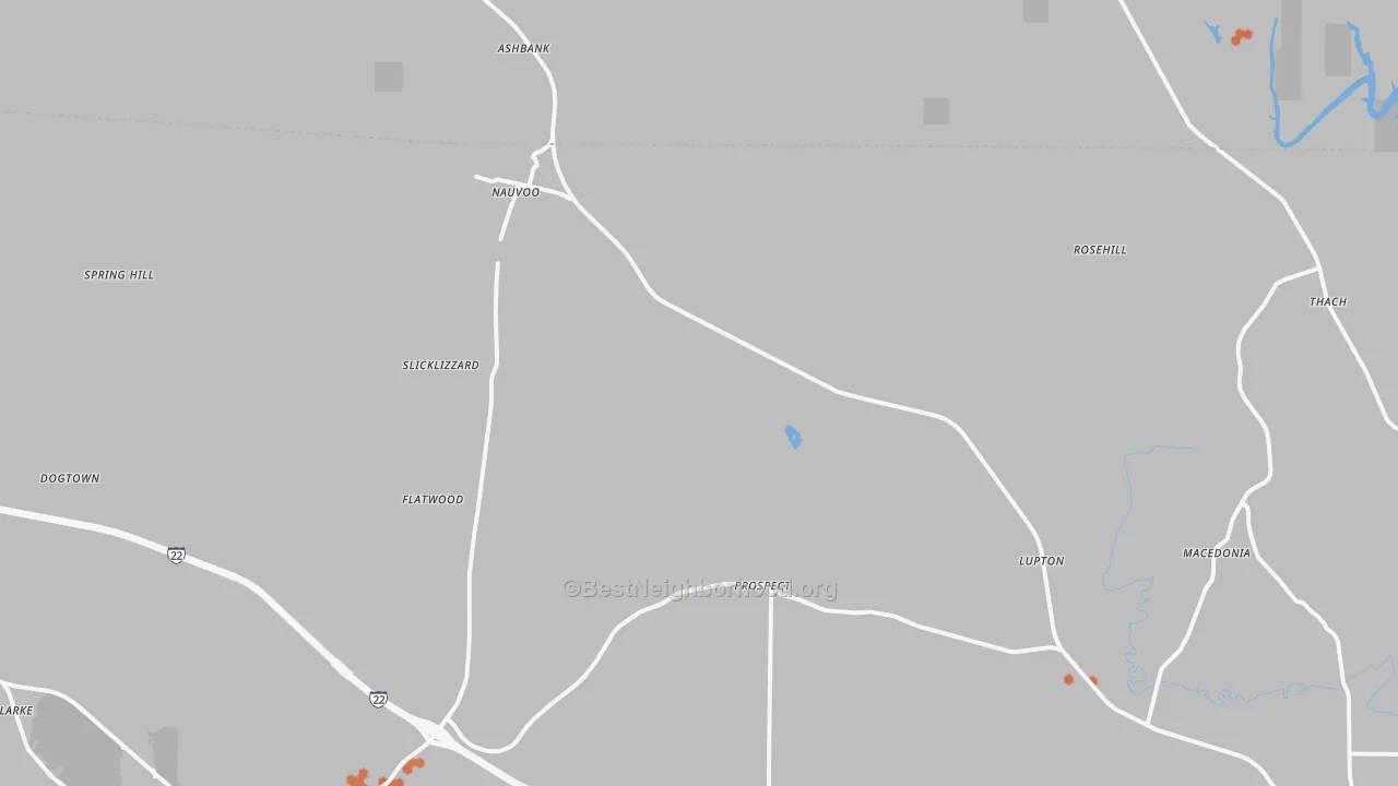 Bike Grade map of Nauvoo, AL