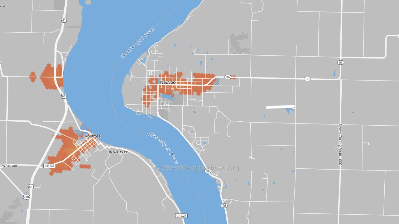 Bike Grade map of Nauvoo, IL