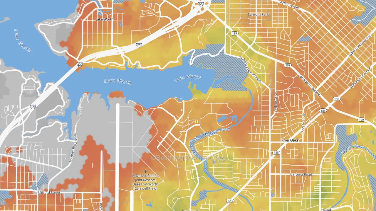 Bike Grade map of Naval Air Station JRB, TX