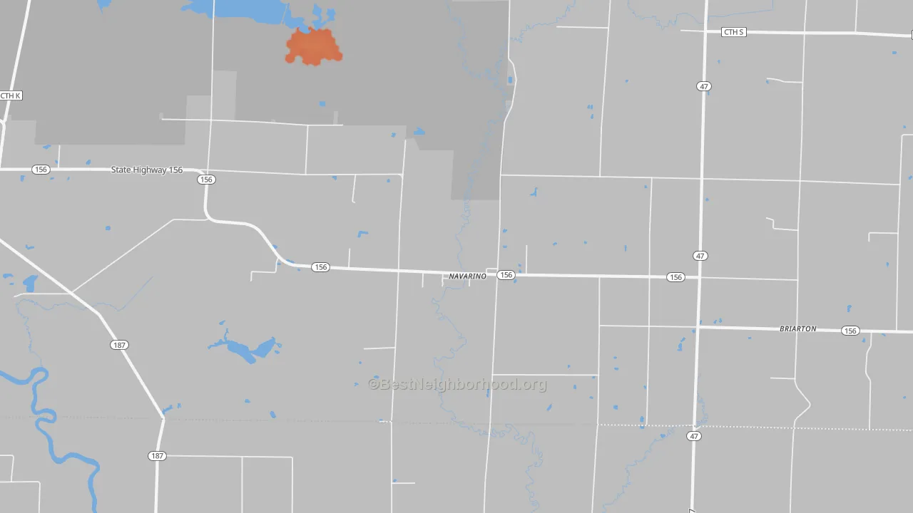 Bike Grade map of Navarino, WI