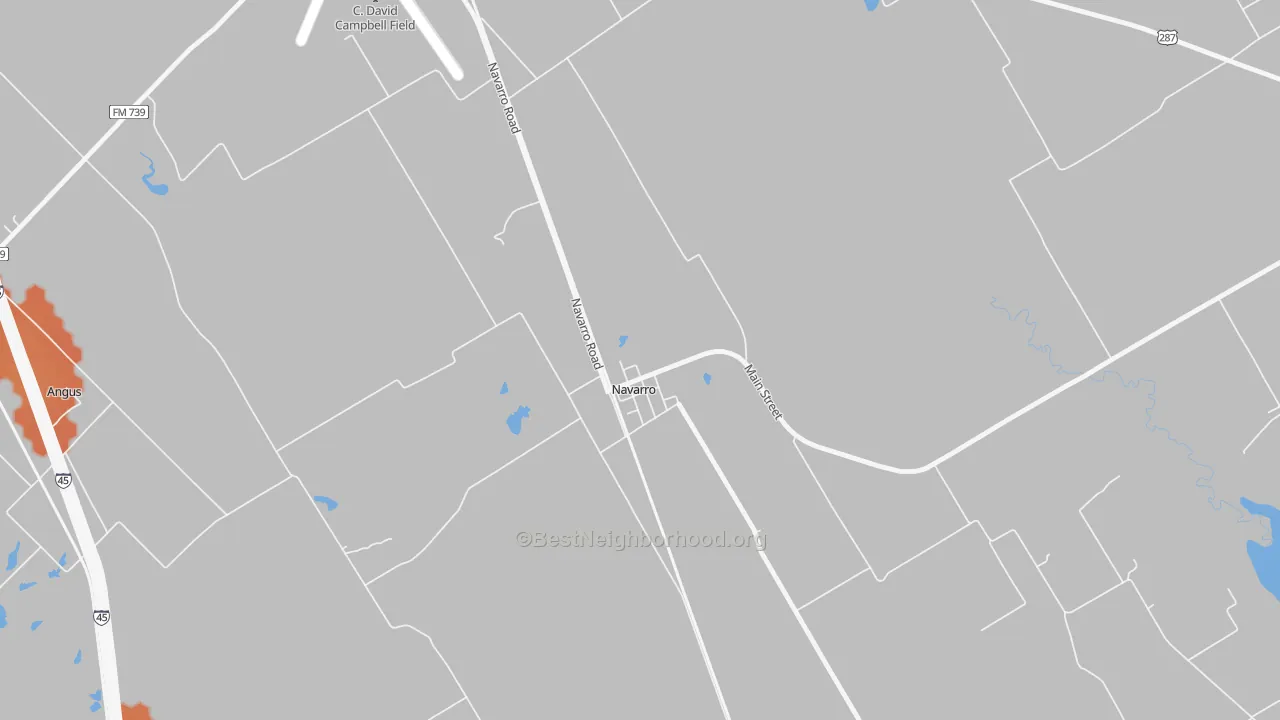 Bike Grade map of Navarro, TX