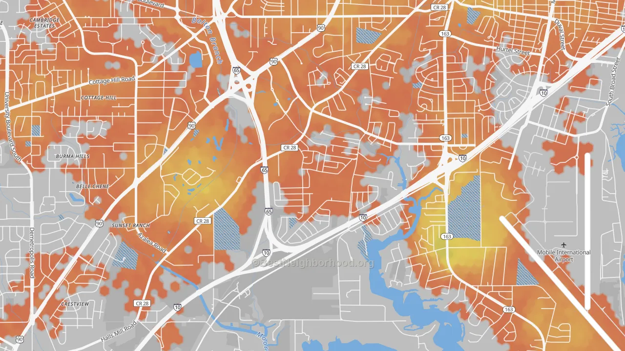 Bike Grade map of Navco, Mobile, AL
