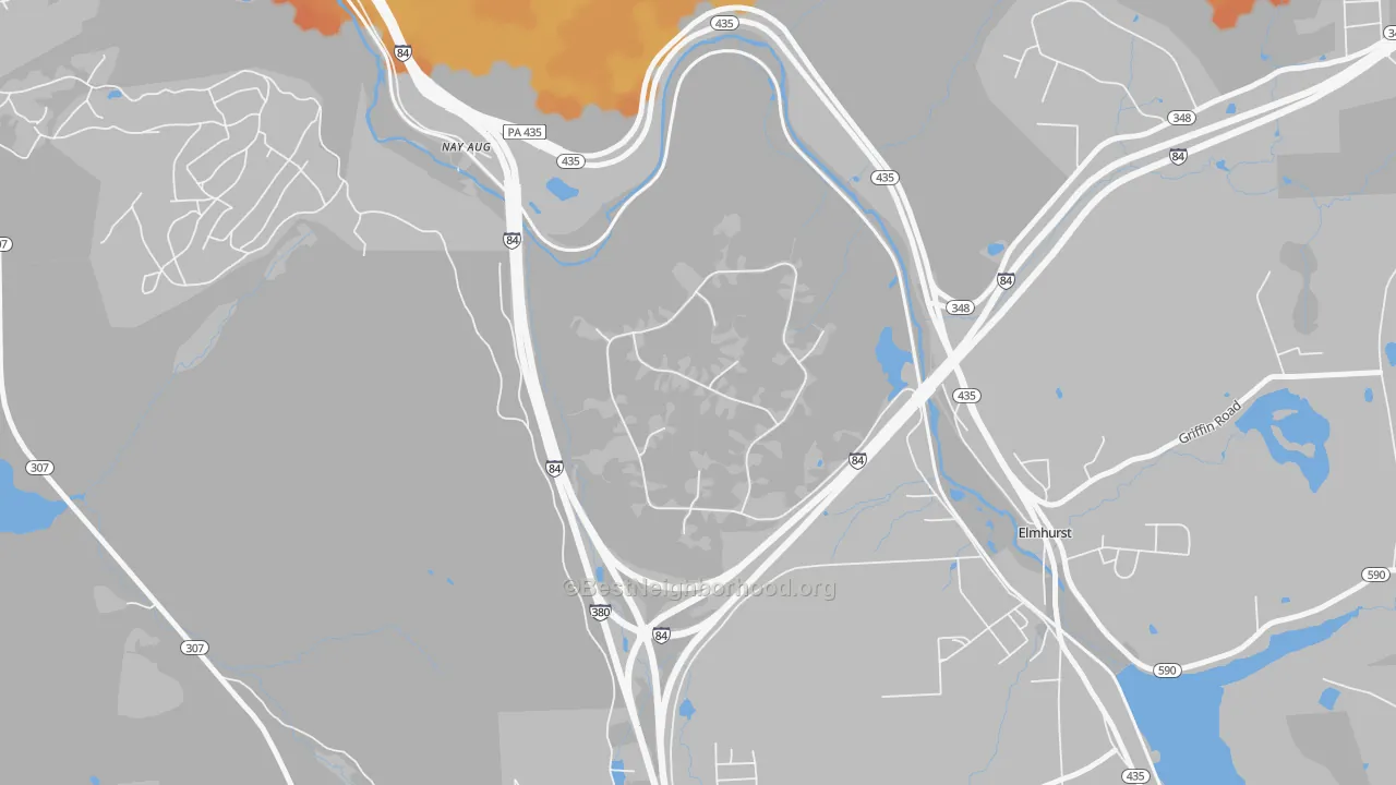 Bike Grade map of Nay Aug, PA