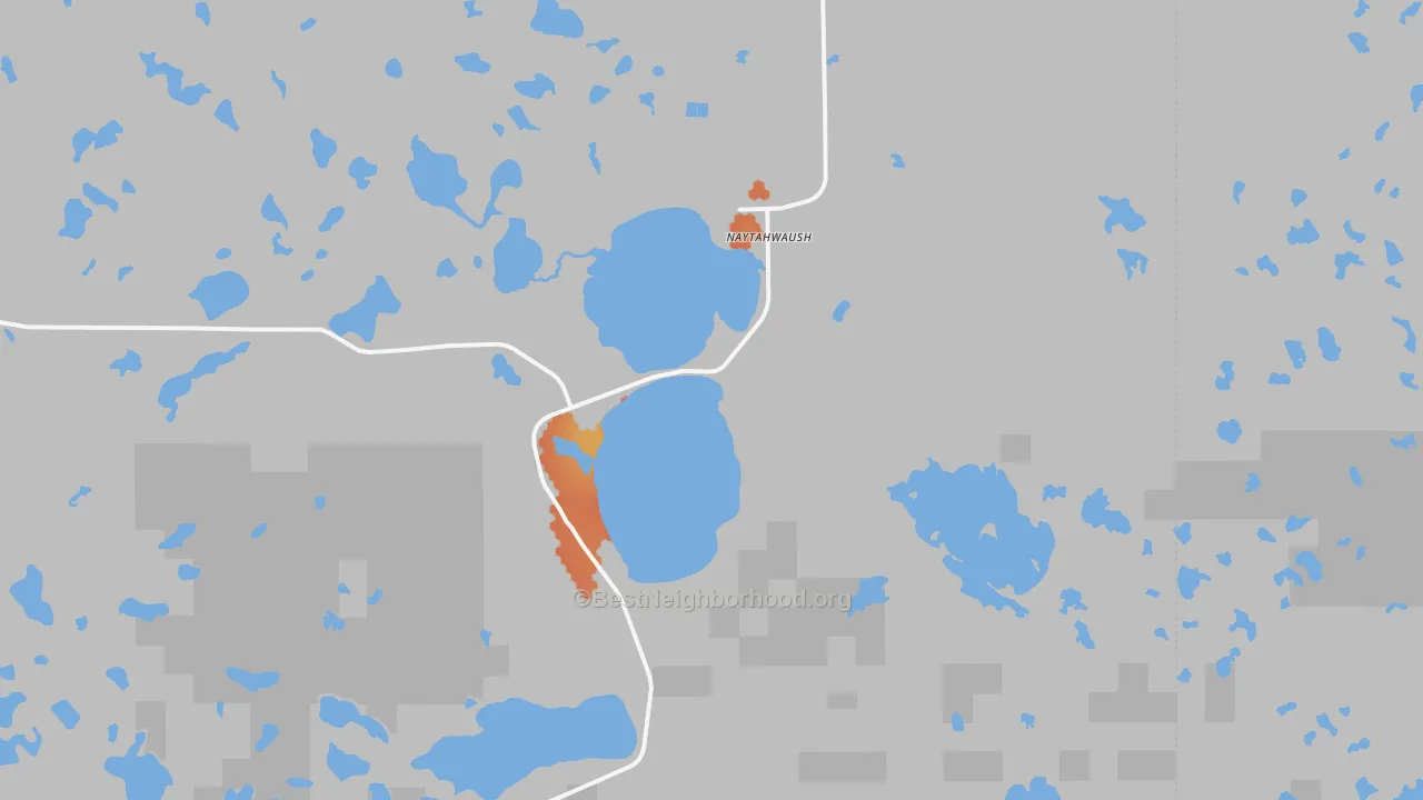 Bike Grade map of Naytahwaush, MN