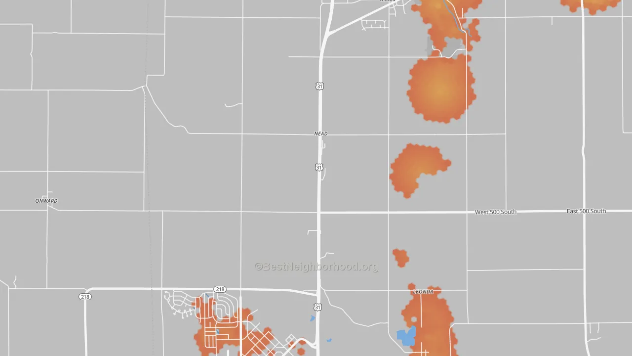 Bike Grade map of Nead, IN
