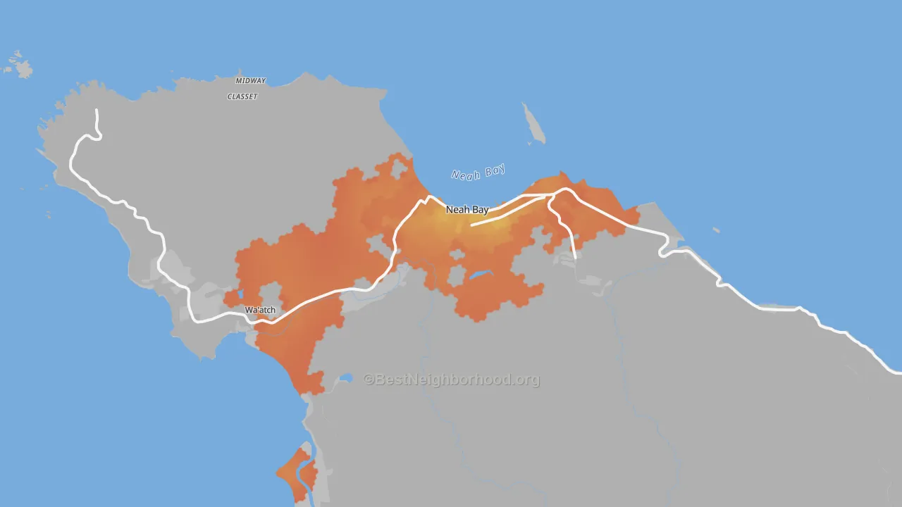 Bike Grade map of Neah Bay, WA