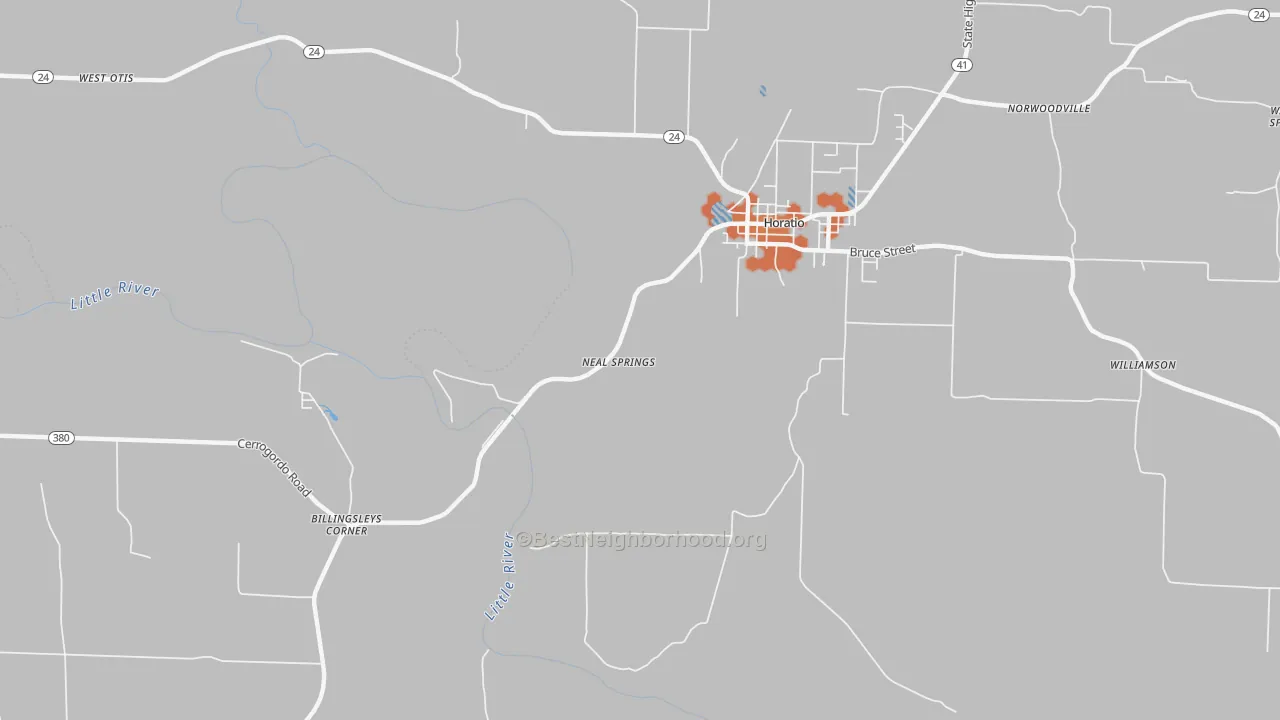 Bike Grade map of Neal Springs, AR