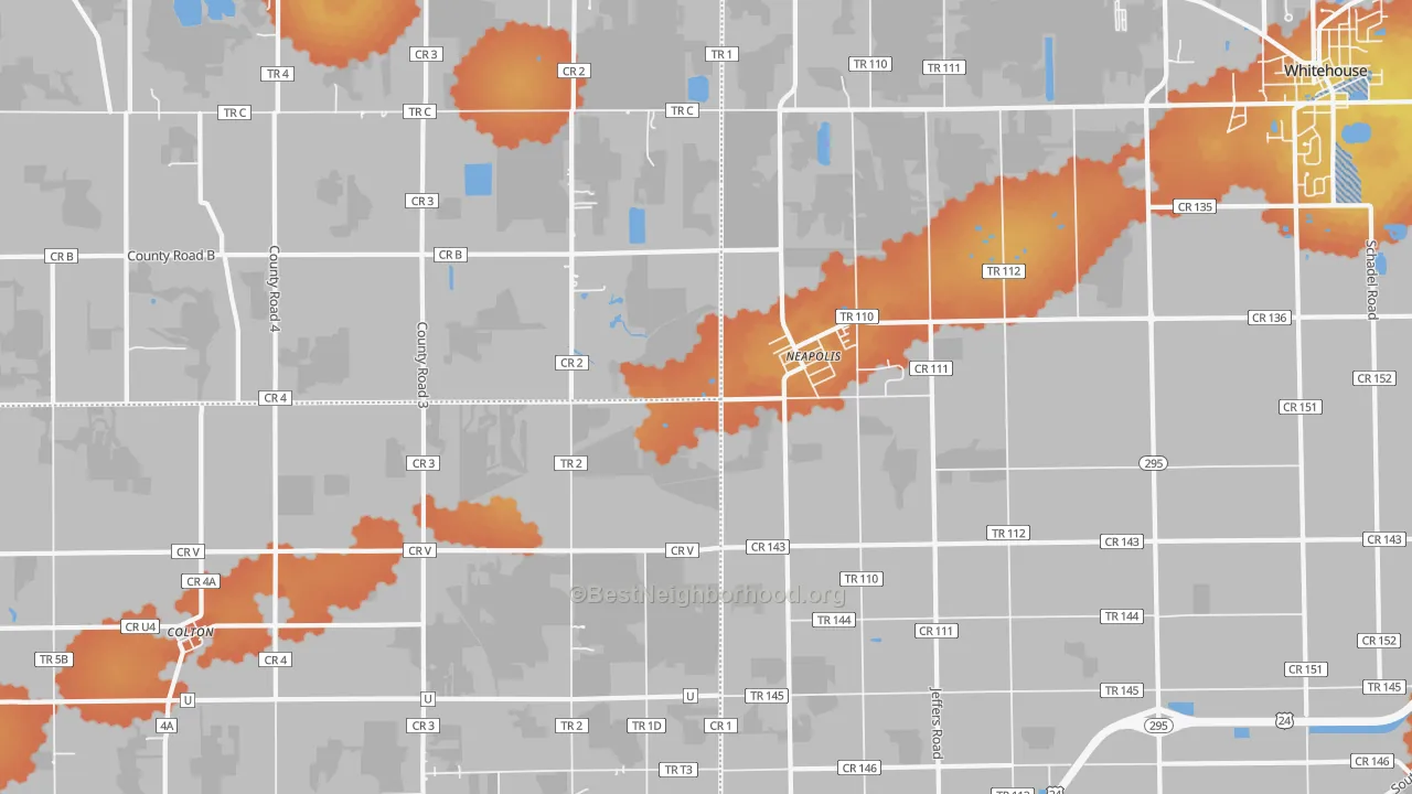 Bike Grade map of Neapolis, OH