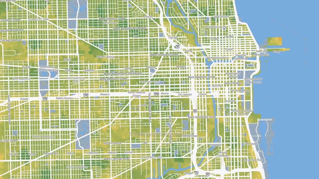 Bike Grade map of Near West Side, Chicago, IL