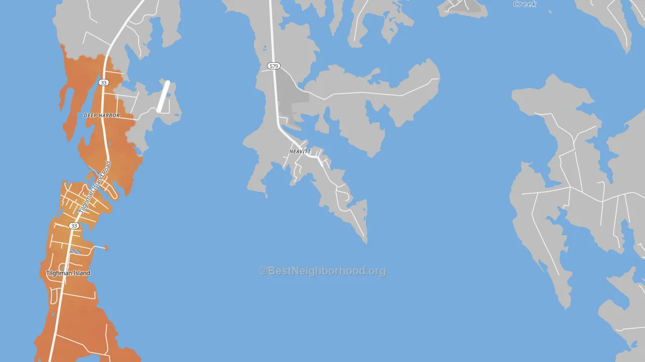 Bike Grade map of Neavitt, MD