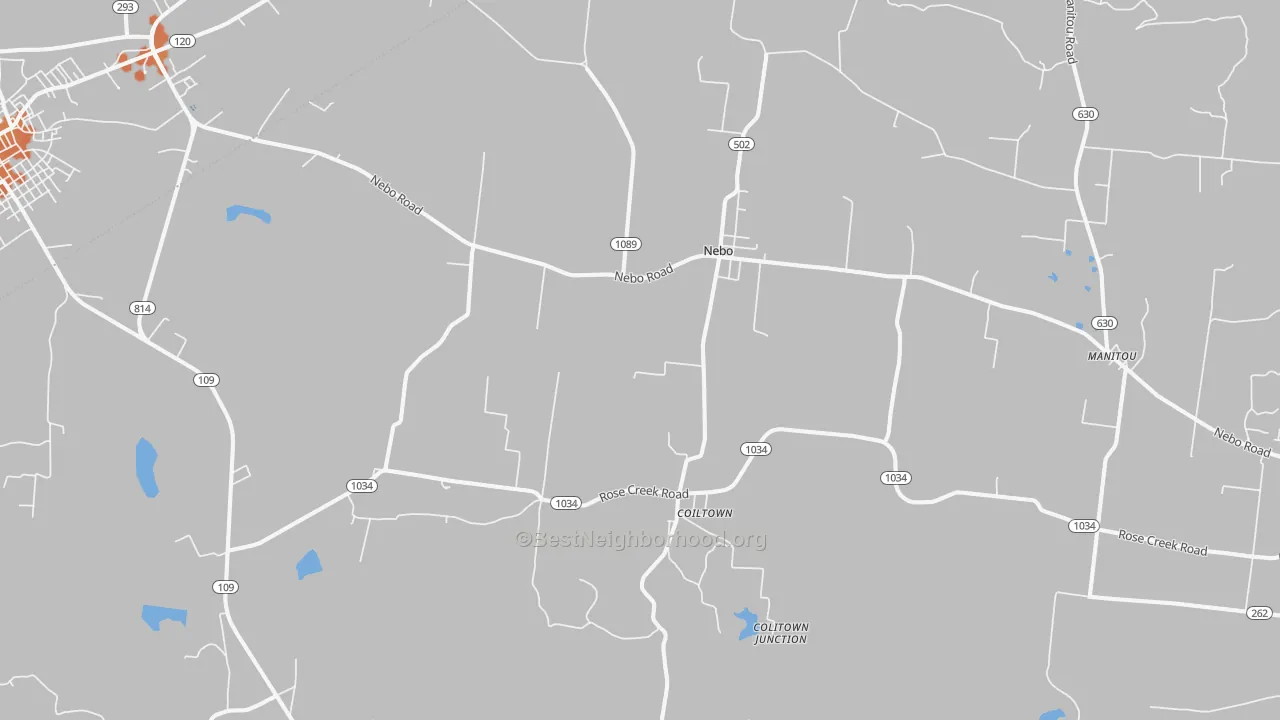 Bike Grade map of Nebo, KY