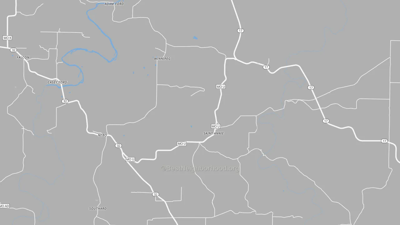 Bike Grade map of Nebo, MO