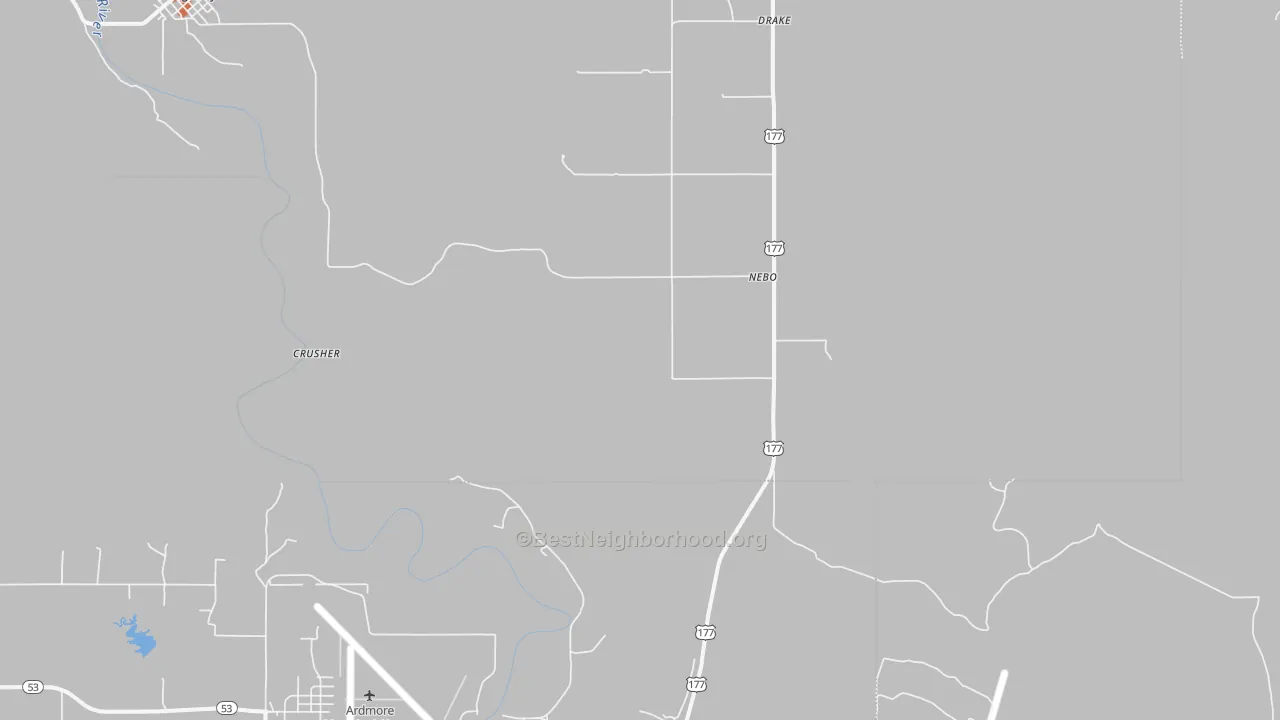 Bike Grade map of Nebo, OK