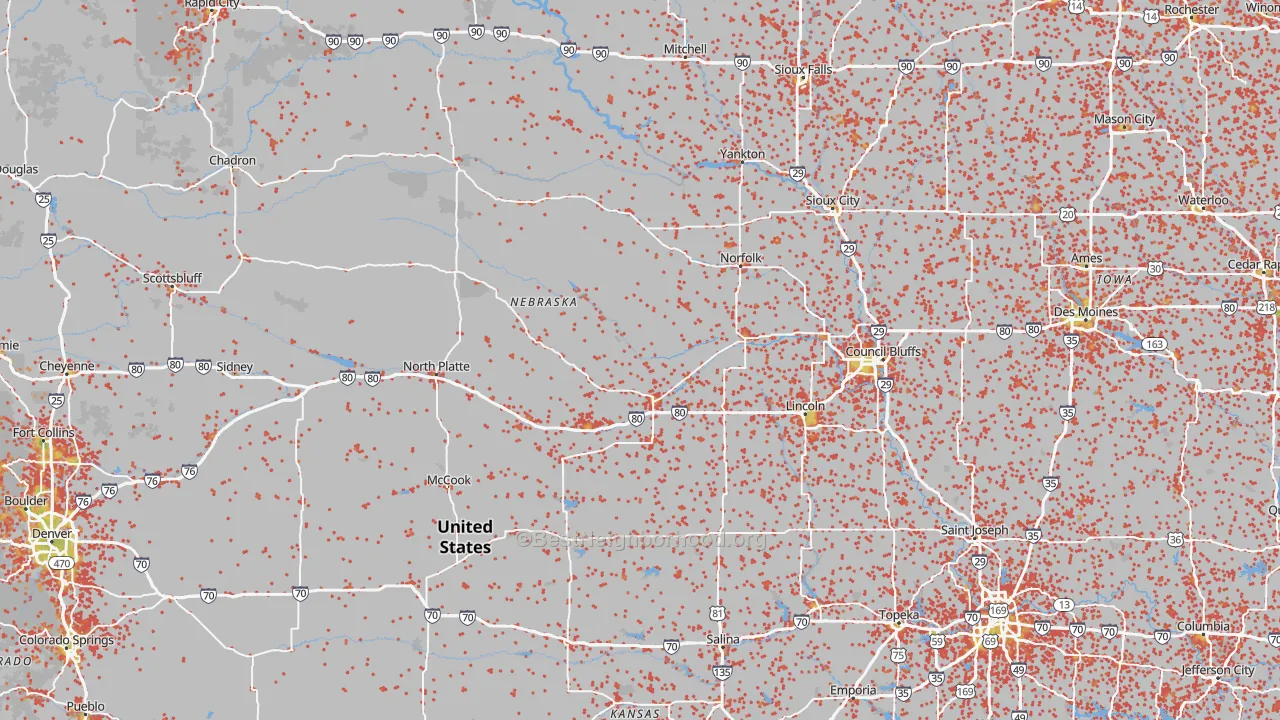 Bike Grade map of Nebraska